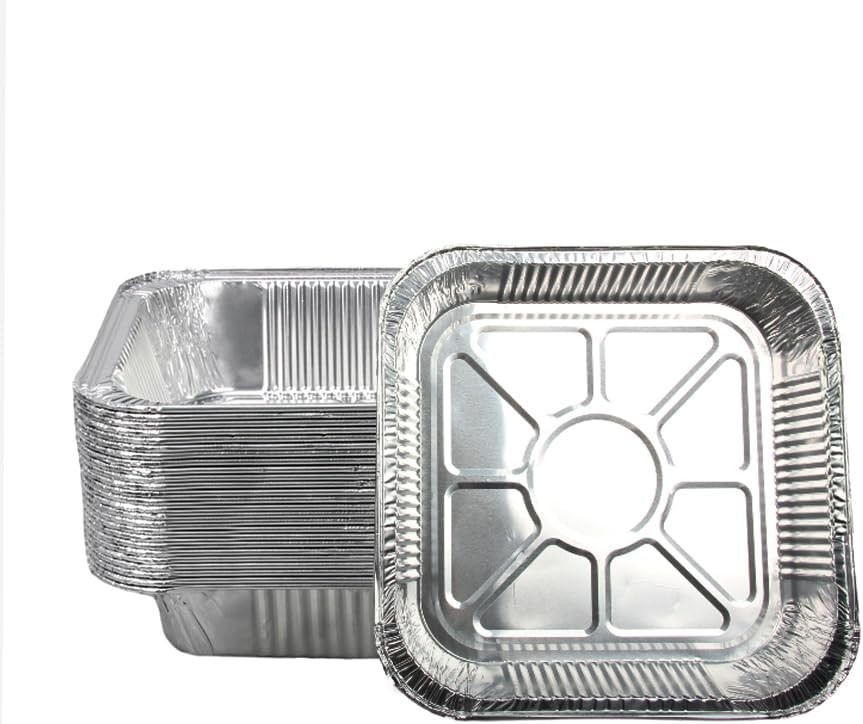 Non-Stick Disposable Air Fryer Aluminum Foil Liners 7*7 Inch-Square, Silver
