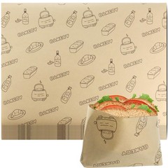 50 Pcs Sandwich Wrapping Paper Deli Wraps, Waterproof 15” x 11”, Wood