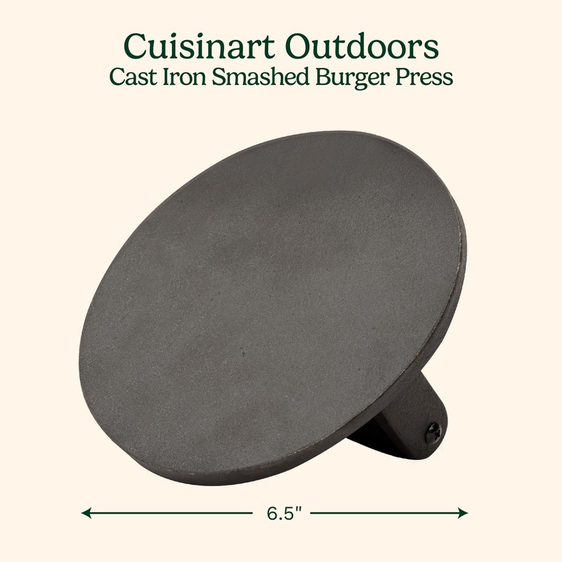 6.5" Cast Iron Smashed Burger Press, round Flat Edge Grill Press for Crispy Smas gallery