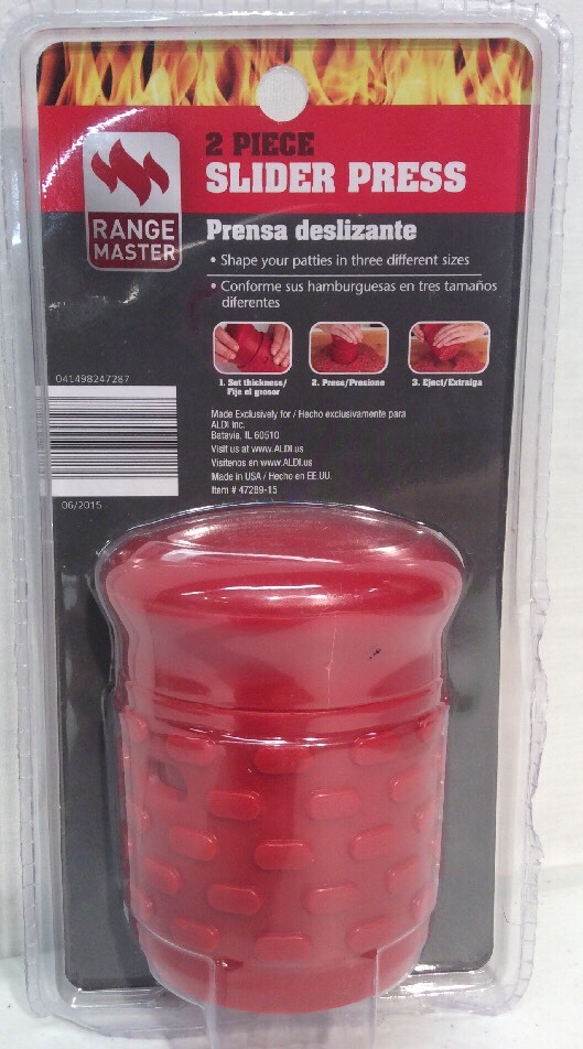 Burger Press Slider Press Adjustable with 3 Measures by Range Master Red 2 Piece gallery