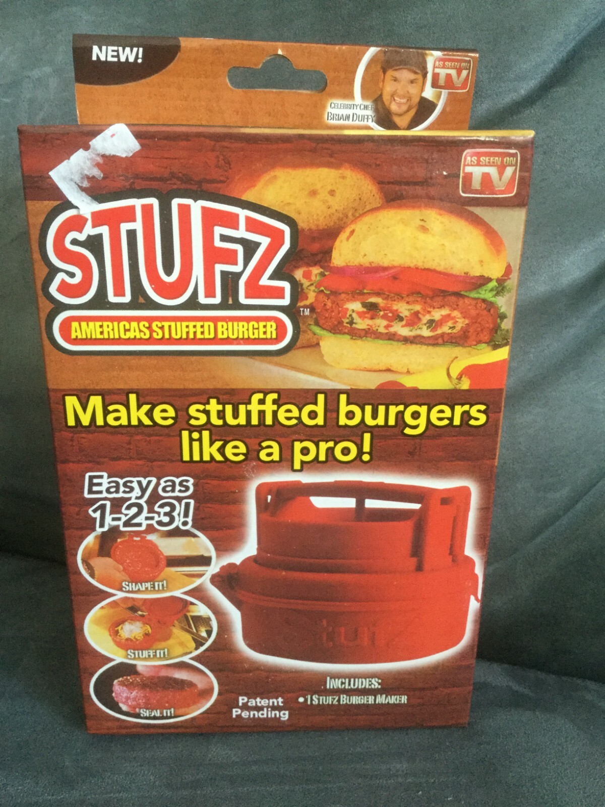 AS SEEN ON TV STUFZ STUFFED BURGER MAKER BY IDEA VILLAGE - NEW IN BOX gallery