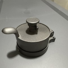 Silver Metal Large Non-Stick Single Burger Press with Textured Surface, 1 Hole