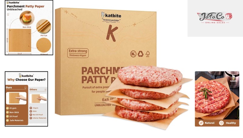 Versatile 300 Pack of 6x6 Inch Non-Stick Patty Paper - Eco-Friendly & Safe gallery