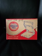 FoodCo Hamburger Press Die Cast Metal Vintage In Box Kitchen Quip