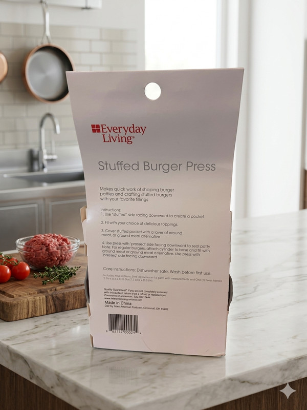 The Everyday Living Stuffed Burger Press is desIGN 2.84 IN HX4.67 DIA DISHWASHER gallery