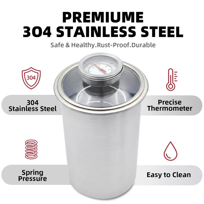 Deli Meat Press & Lunch Meat Mold 304 Stainless Steel Ham Maker with Visual W... gallery