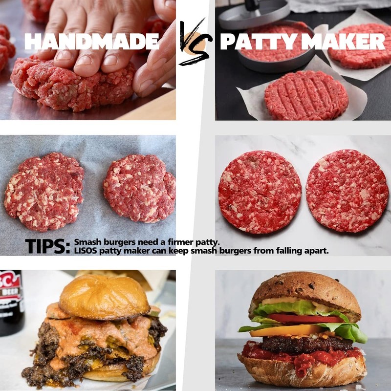 LISOS Burger Press 100 Patty Papers Set I Non-Stick Hamburger Gray gallery