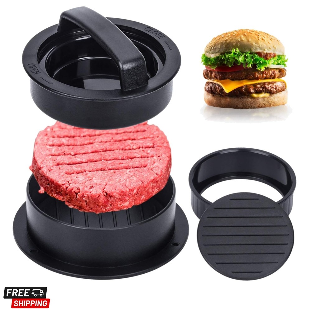 Burger Press, Hamburger Press Patty Maker With 100Pcs Hamburger Patty Paper, ...