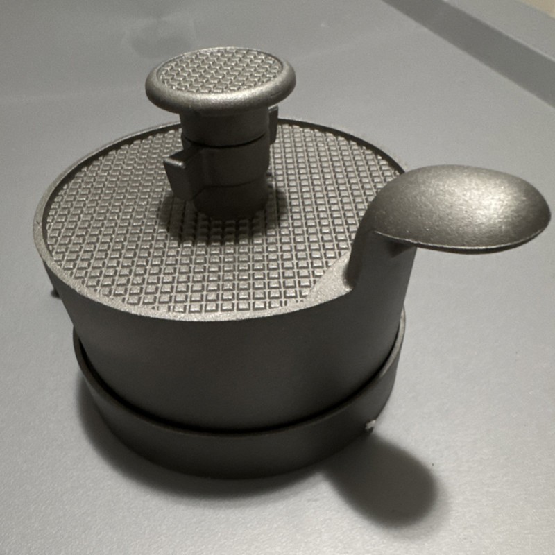 Silver Metal Large Non-Stick Single Burger Press with Textured Surface, 1 Hole gallery