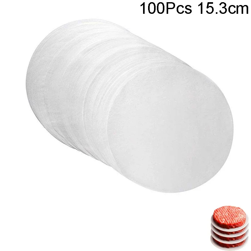100Pc 10/11.4/15.3Cm Hamburger Patty Paper - Wax Papers to Separate Frozen Press gallery