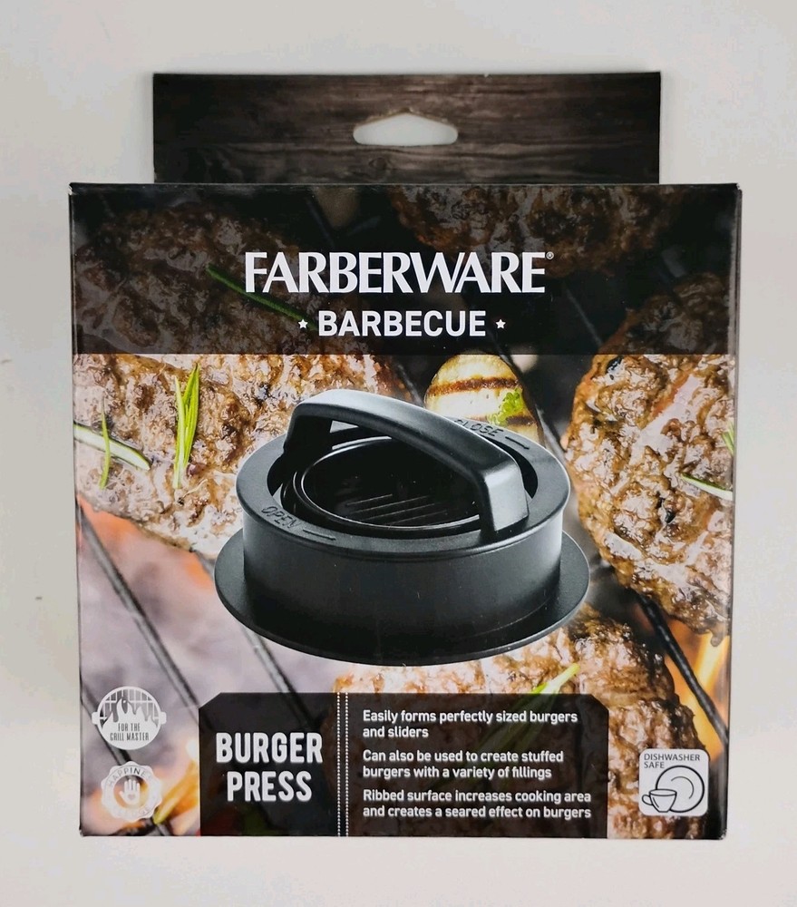 Farberware Barbecue Burger Press-Black-Forms Perfect Burgers and Sliders