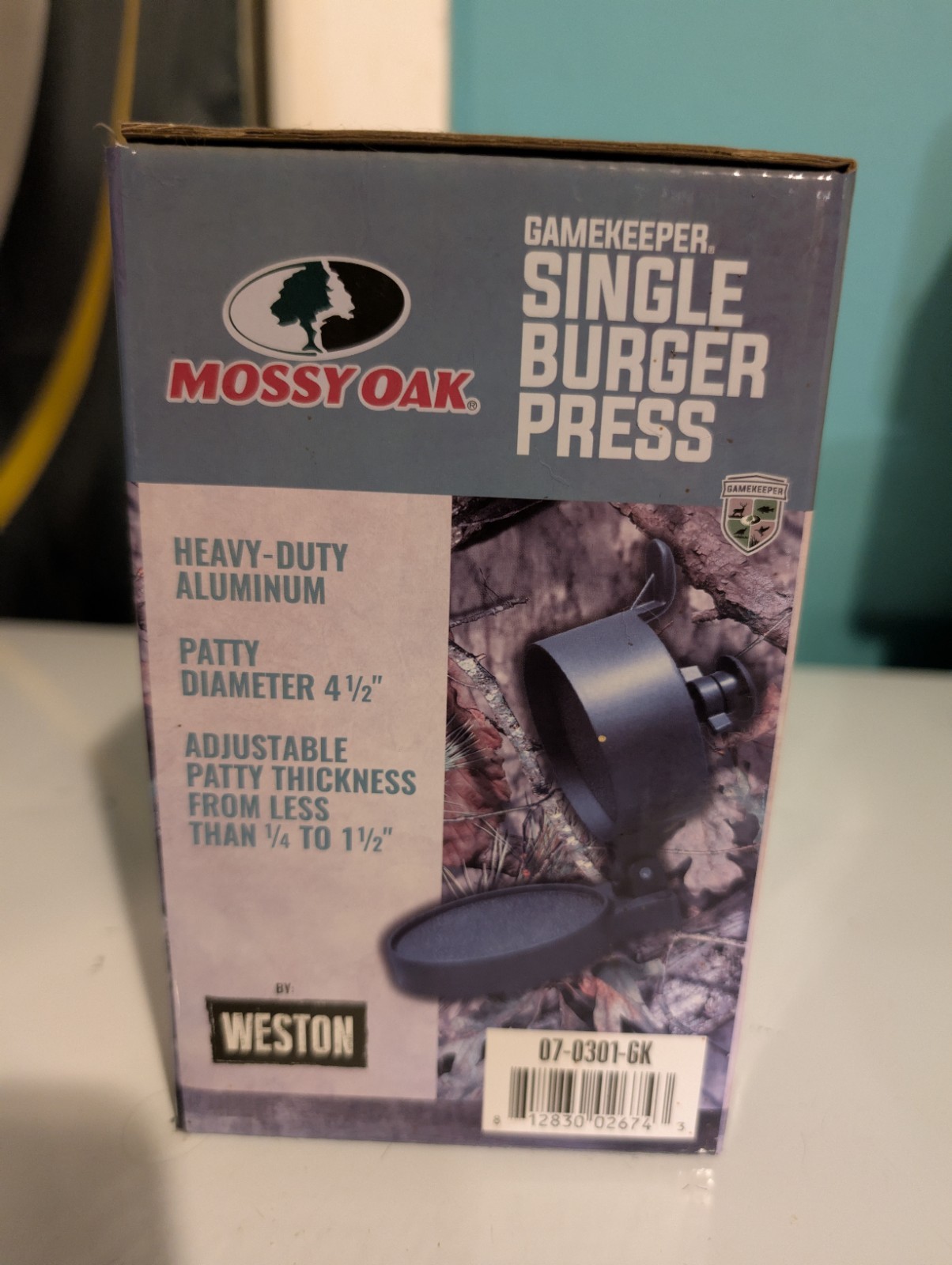 MOSSY OAK Gamekeeper Single Burger Press ~ Heavy Duty, Adjustable, New gallery