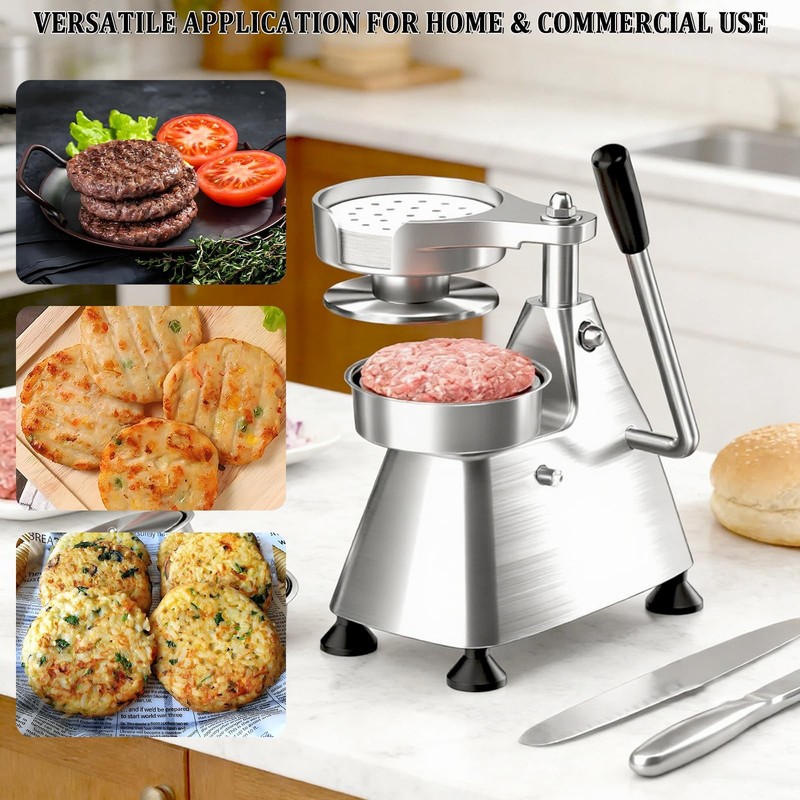 CTJ 3 in 1 Commercial Burger Patty Maker 4/5/6 Inch Hamburger Press Heavy Du... gallery