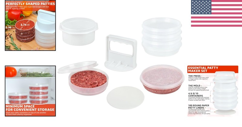 Easy-to-Clean Hamburger Press Patty Maker - Ideal for Meat & Veggie Patties gallery