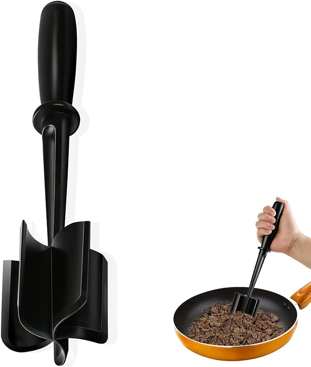 Meat Chopper, Hamburger Potato Masher-Professional Black gallery