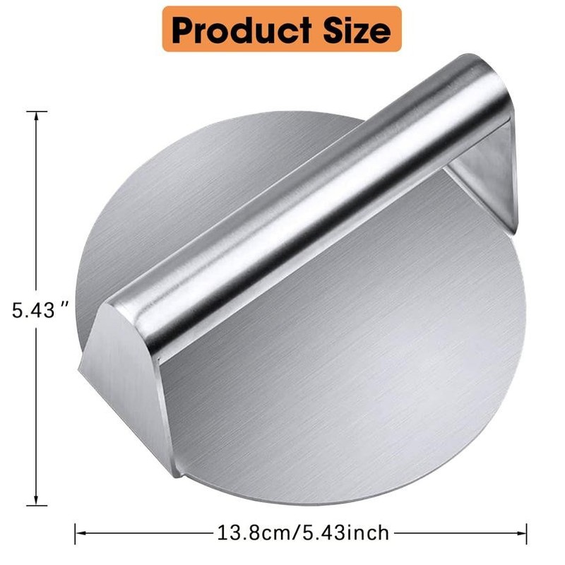 Stainless Steel Burger Press Meat Masher Mold – Kitchen Tool for Deli gallery