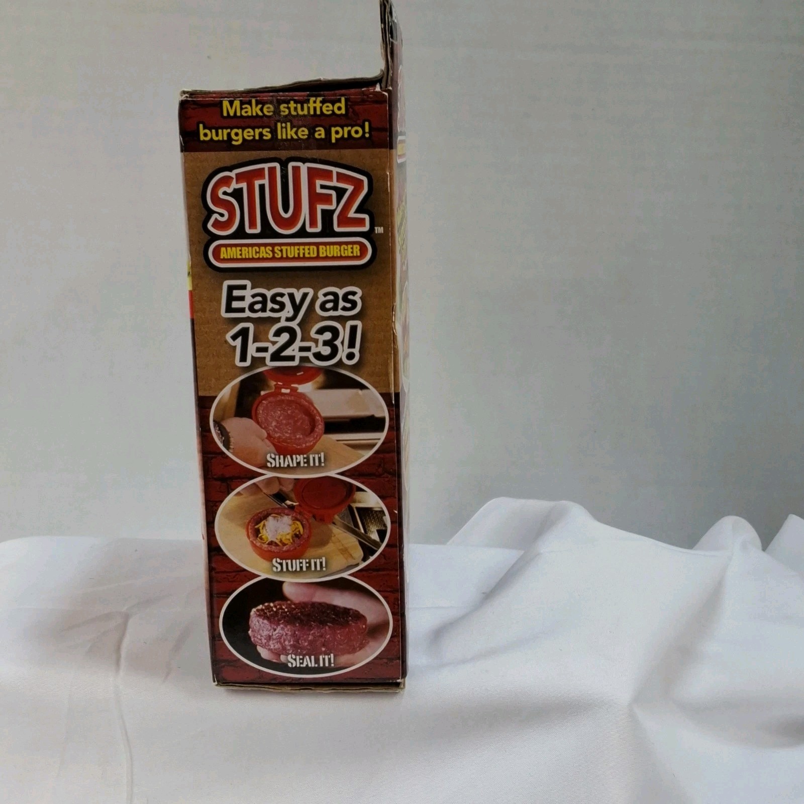 As Seen On TV STUFZ Burger Dishwasher Safe Stuffed Burger Press Red Plastic gallery