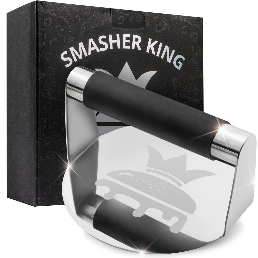™ - Mirror Polished Stainless Steel Smash Burger Press - Hamburger Smasher To...