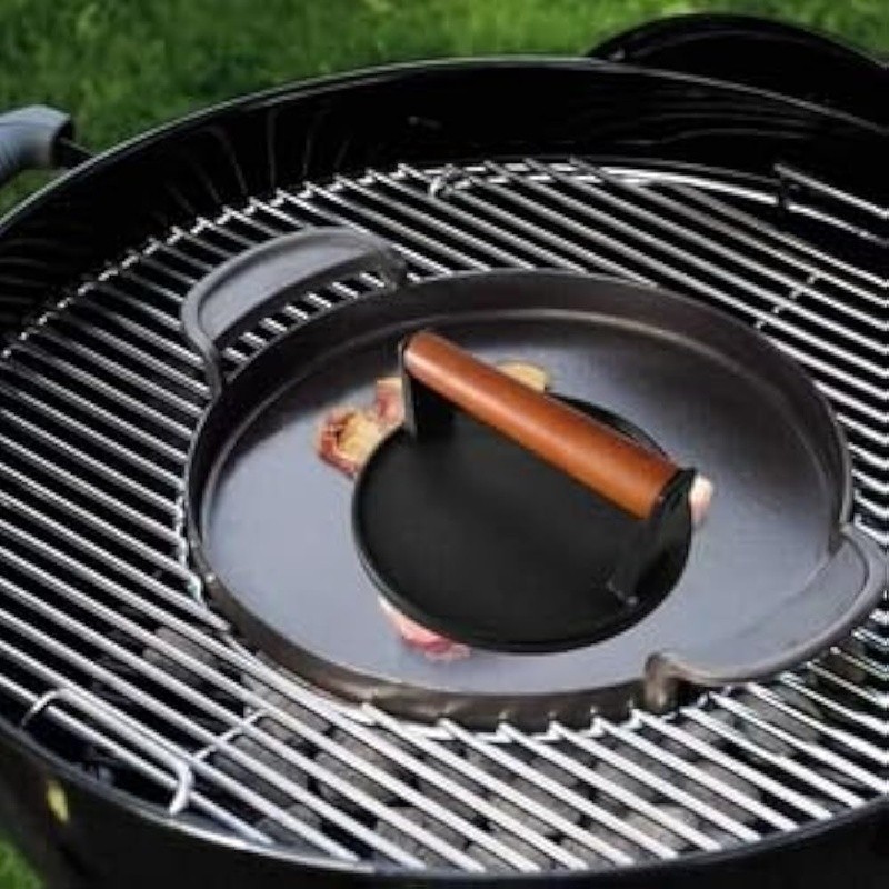 Heavy Duty Cast Iron Bacon Press Food Grade Grill Cooking Tool Kitchen Accessory gallery