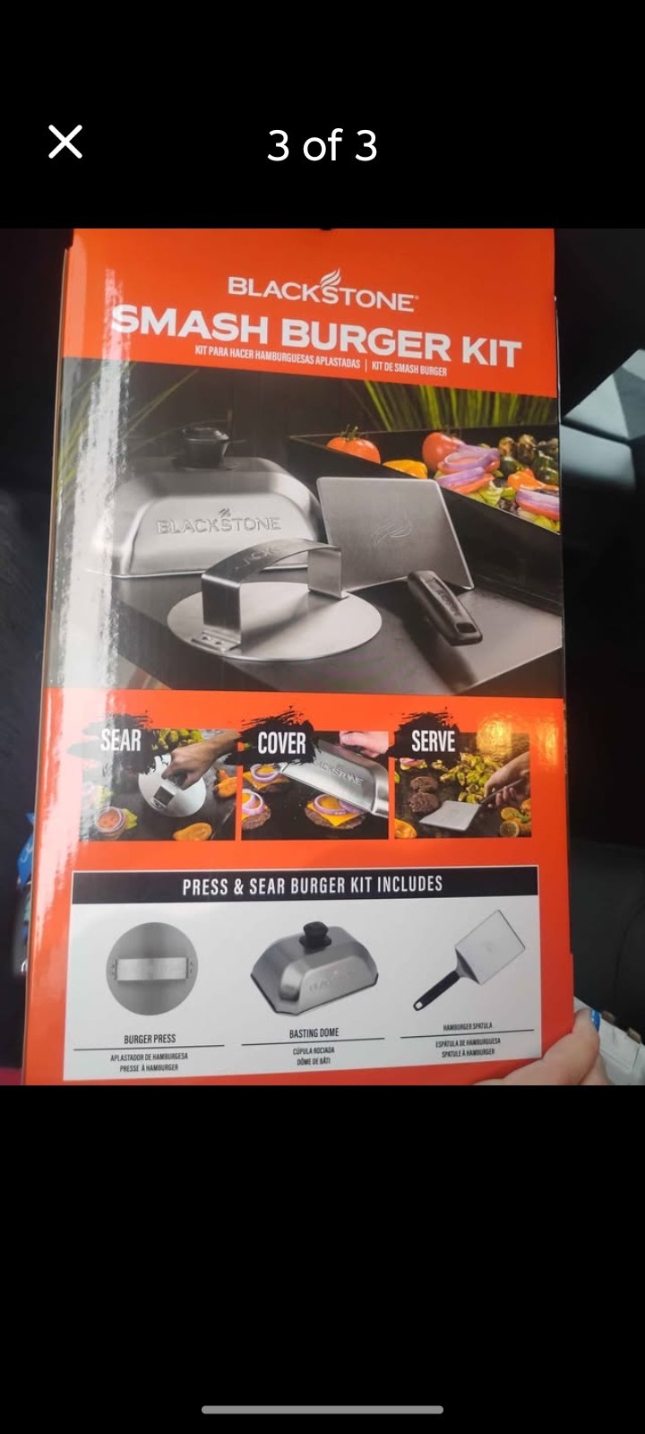 Blackstone Smash Burger Kit Press & Sear BBQ Tool Set, Large, Reusable a $90 val gallery