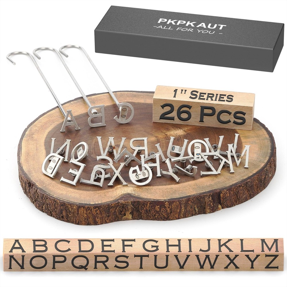 26Pcs Mini 1" Branding Irons, Alphabet Custom Wood Branding Iron Personalized...