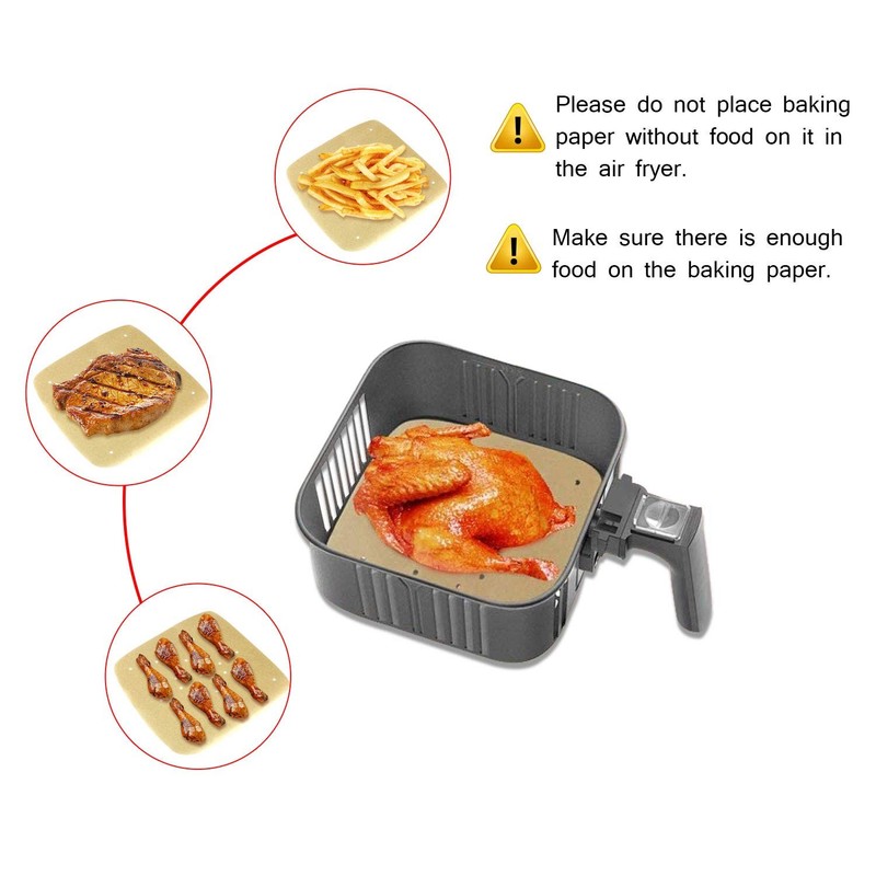 Air Fryer Parchment Paper Liners（8.7"×8.7"） 100Pcs 8.7 Inch x Inch, Brown gallery