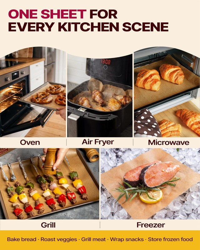 Katbite Parchment Paper Sheets Pop-Up 200 PCS, 9x13 In-200Pcs, Brown gallery