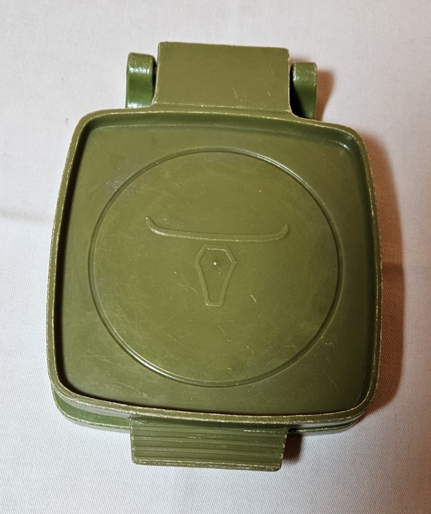 Vintage Plastic Press 3.25" Hamburger Patty Longhorn Steer Kitchen Retro MCM