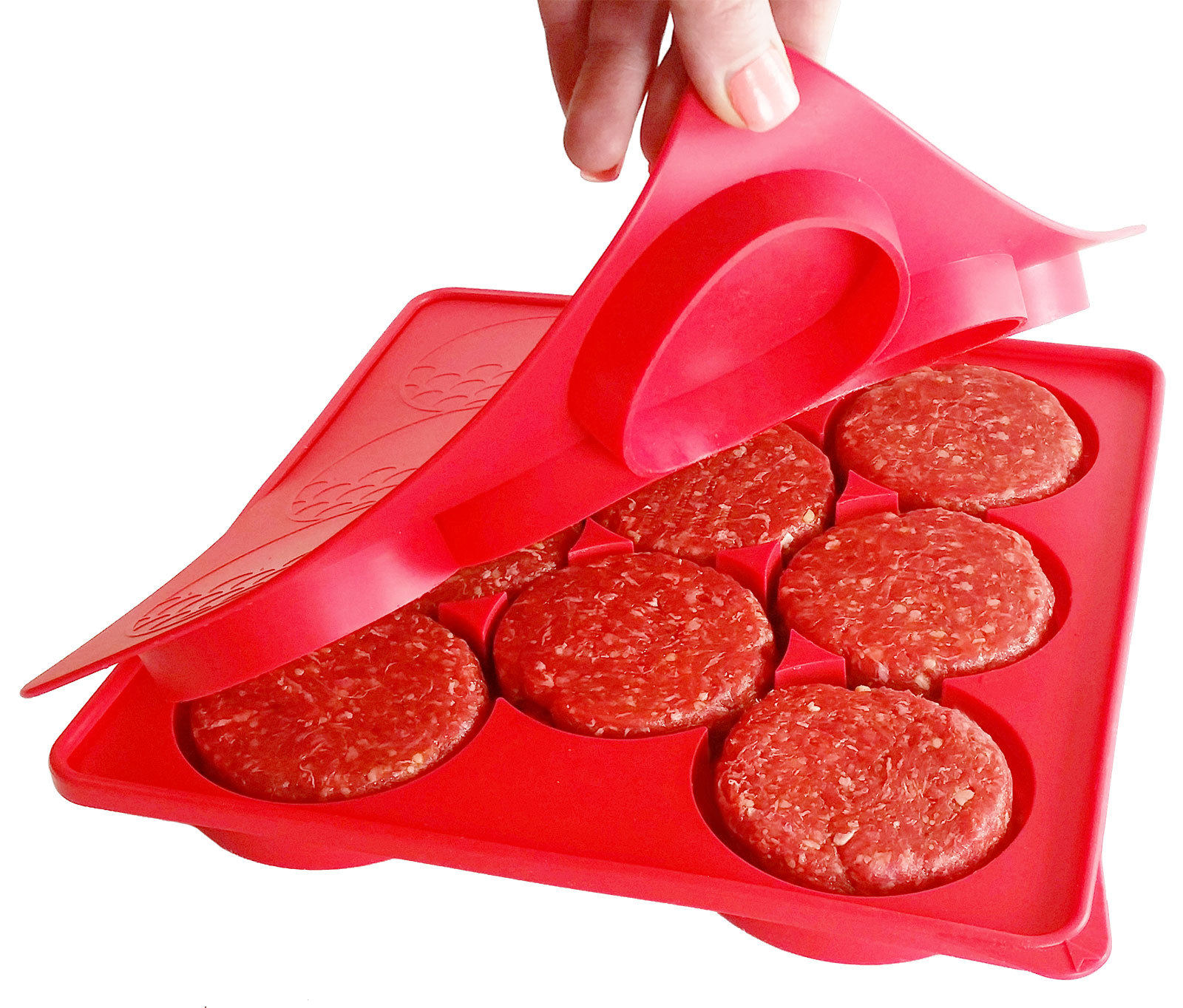 Silicone Burger Press | 8 in 1 Circular Compartments for Burger Patties & More gallery