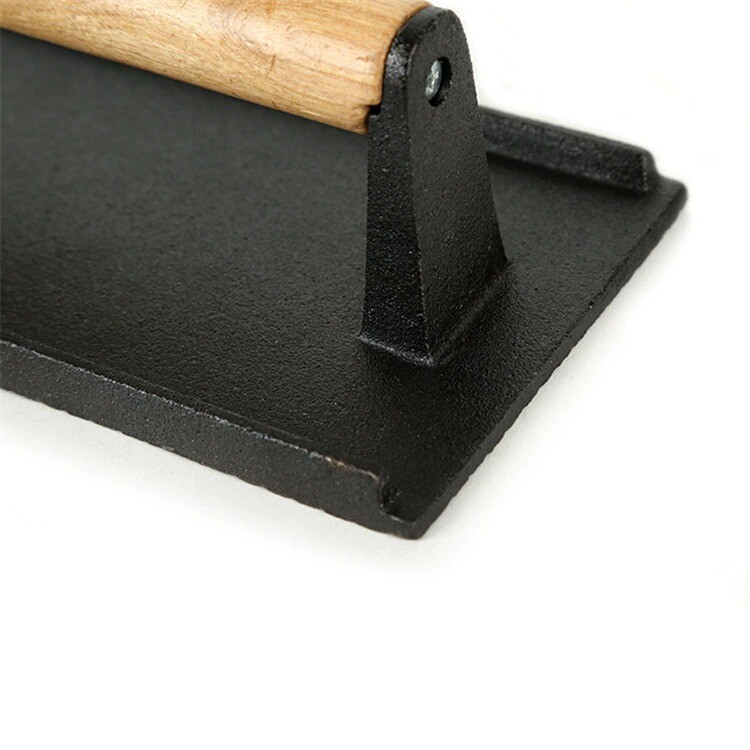 9x5 Inch Cast Iron Weight/Bacon Press with Wooden Handle, Heavy-Weight Press gallery