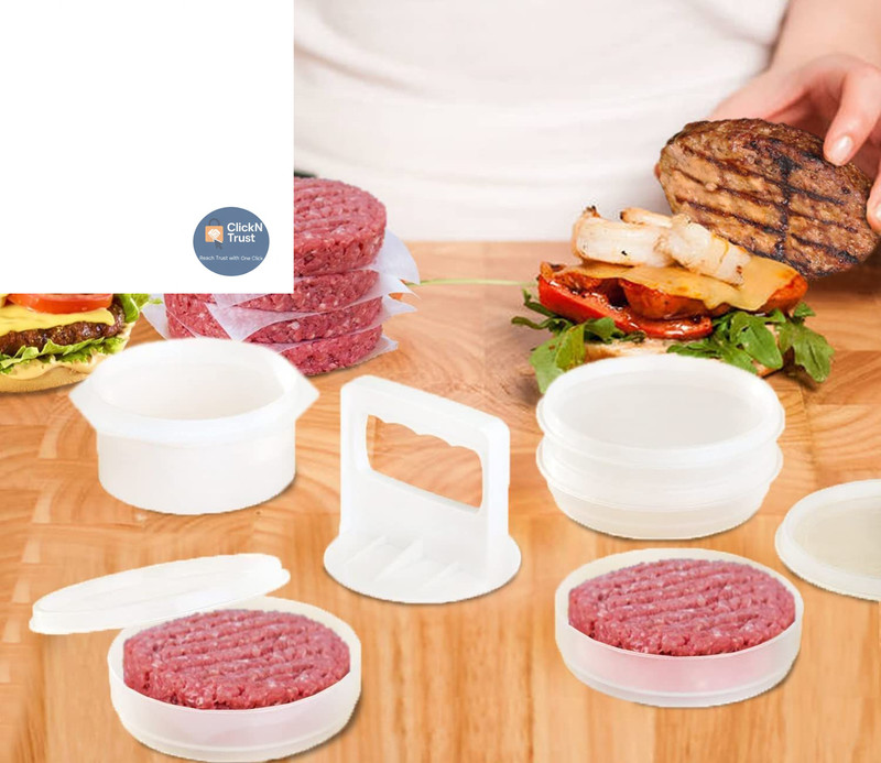 Hamburger Press Patty Maker Freezer 4 Containers with gallery