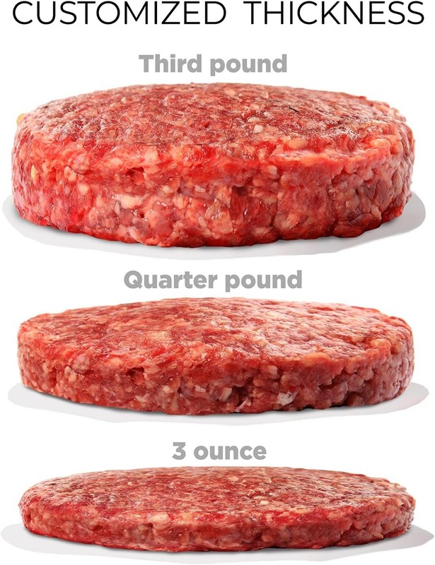Burger Press Patty Maker Adjustable Thickness 1/4 Lb to 3/4 Lb with Ejector gallery
