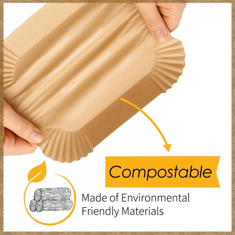 Air Fryer Liners for Bella, Rectangle Liners, 8.3×5.3 Inch, Natural gallery