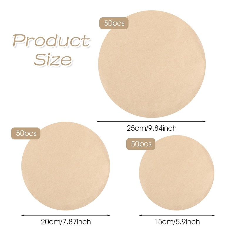 150 Sheets Round Baking Parchment Paper, 6, 8, 10 Inch Parchment Paper for Ca... gallery