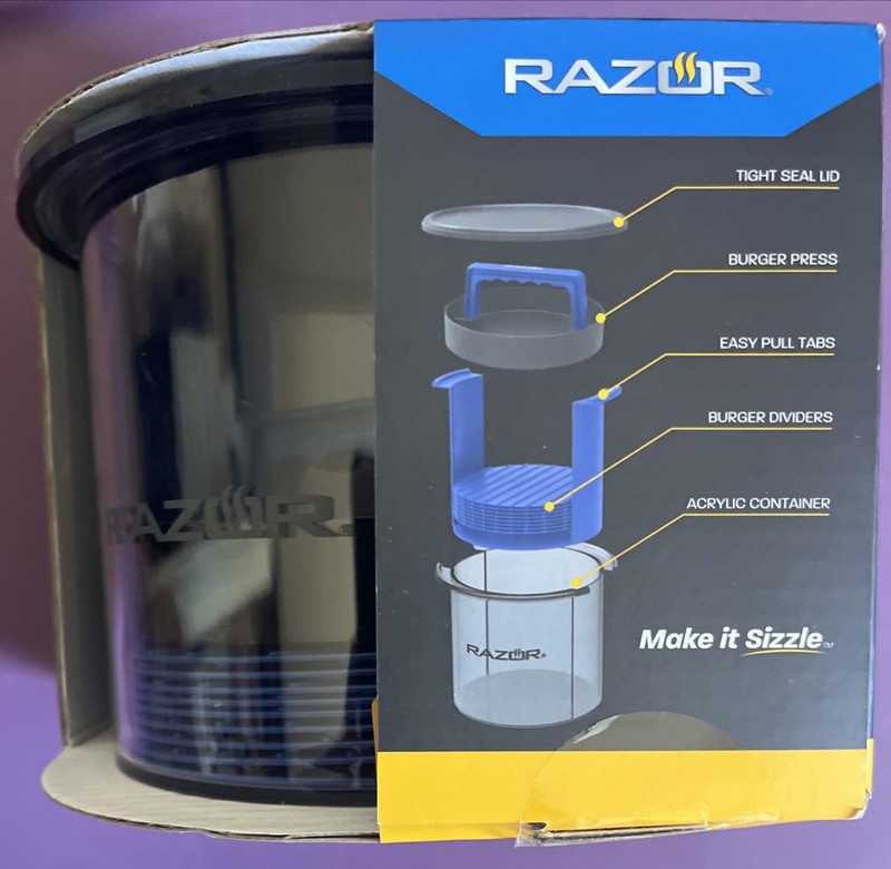 NEW Razor 12-Piece Prep & Store Burger Press Caddy with 8 Burger Patty Dividers gallery
