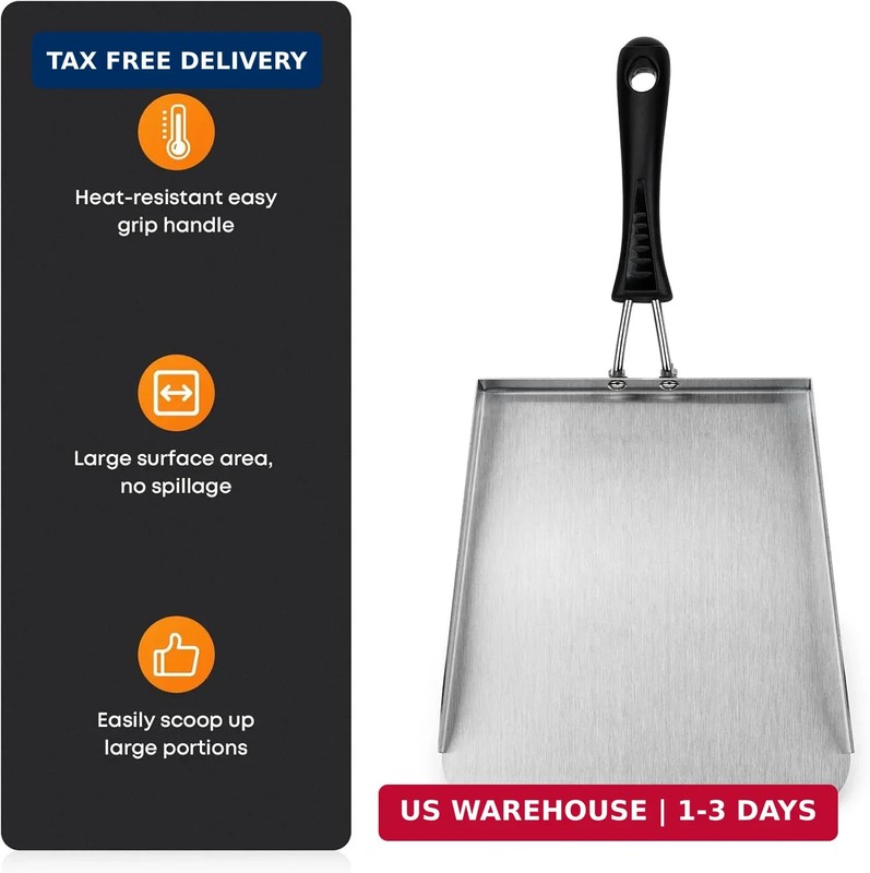 Stanbroil 2 Pack Smash Burger Spatula, Stainless Steel Griddle Food Mover, Large gallery
