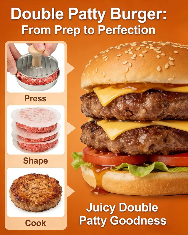 DSTHISAR Burger Press, 5”Stainless Steel Hamburger Press Patty Maker,... gallery