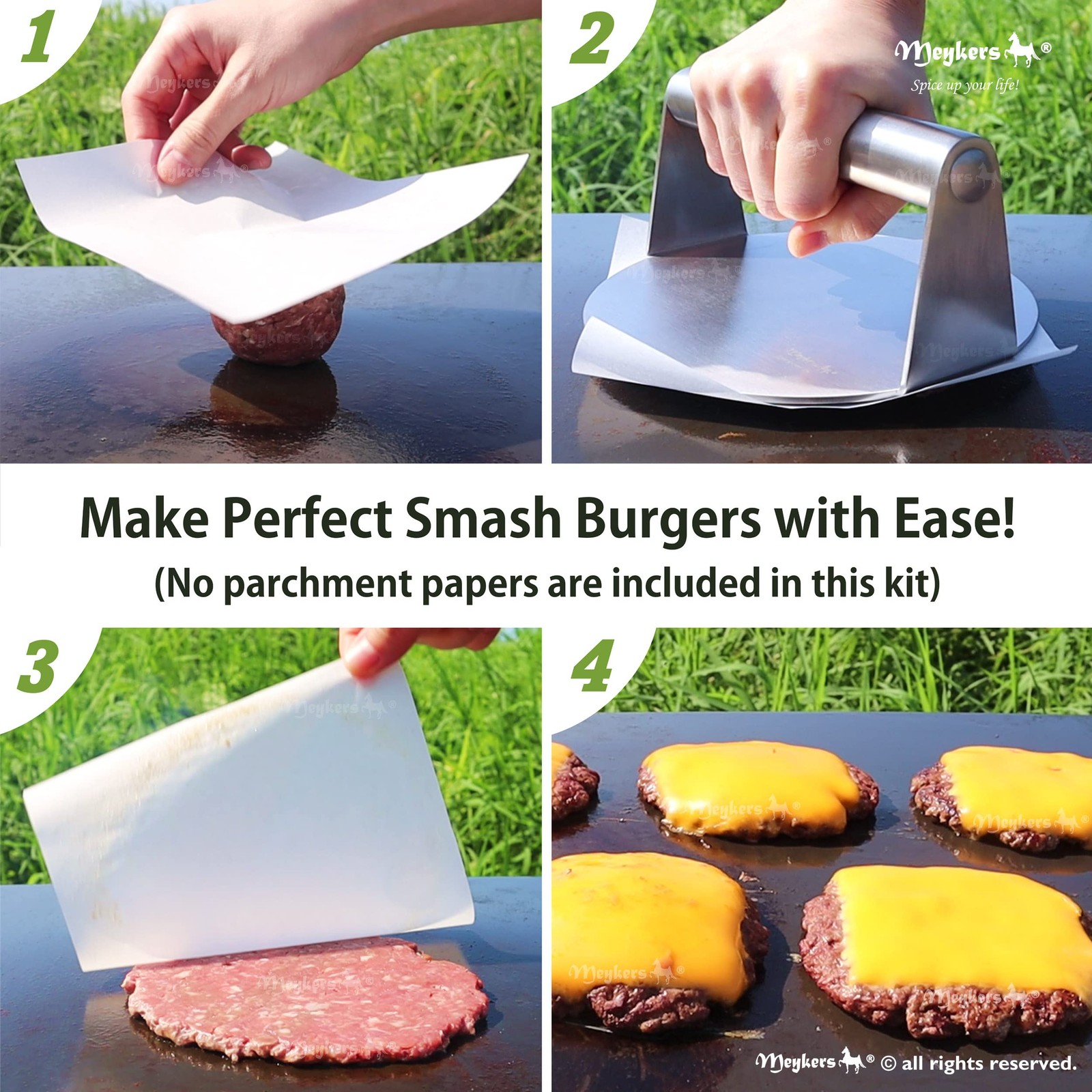 Meykers Smash Burger Press 6.3” Smasher | for Round | Only gallery