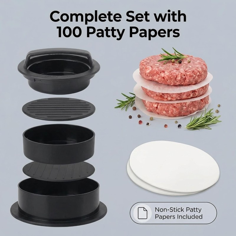 Hamburger Press Patty Maker Burger Press,Hamburger Press 3 in 1 Non Stick Patty gallery