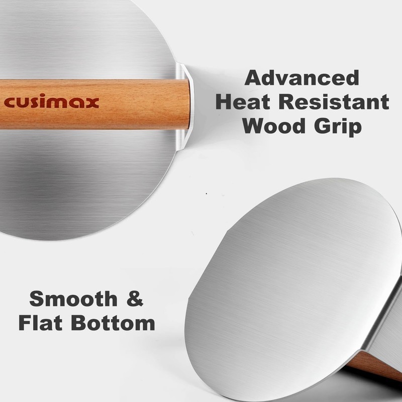 Stainless Steel Burger Press 5.5" Round Smash Burger Press W/ Wood Handle Grill gallery