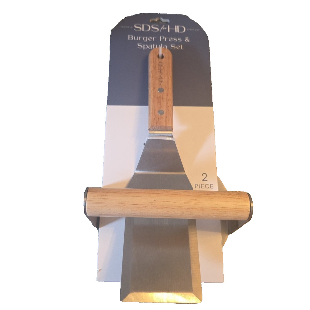 Burger Press and Spatula Set Round Heavy Duty Grilling Metal Hamburger Turner