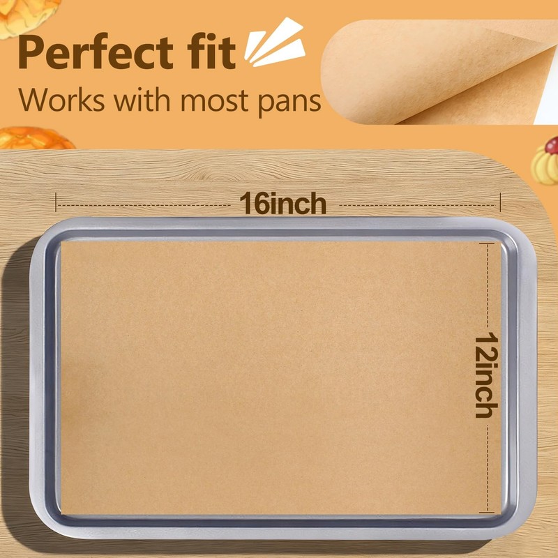 400Pcs Unbleached 12x16 Inch Silicone Coated Parchment 12*16 inch, Brown gallery
