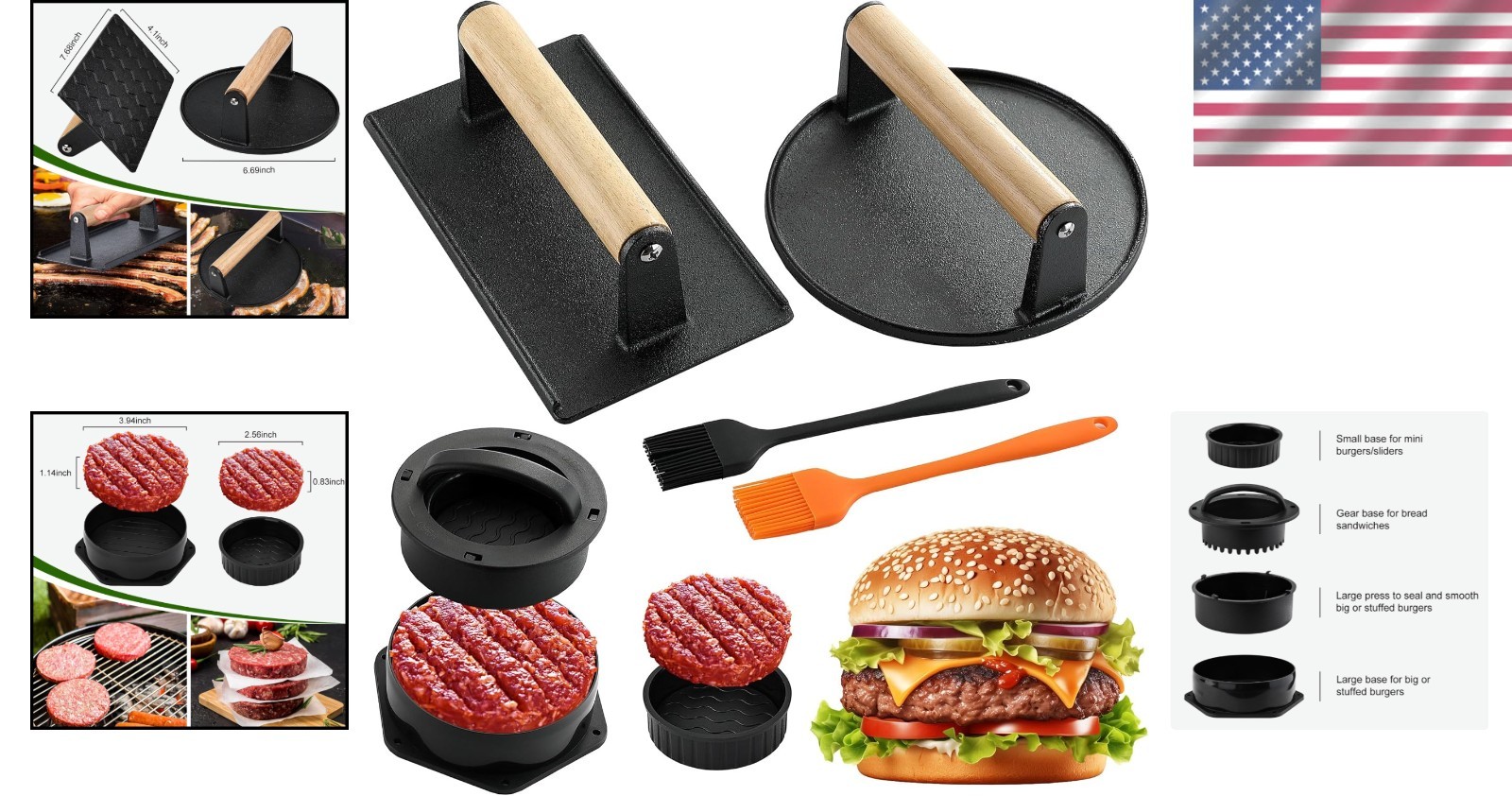 Stuffed Burger Mold & Cast Iron Presses - Grill Cooking gallery