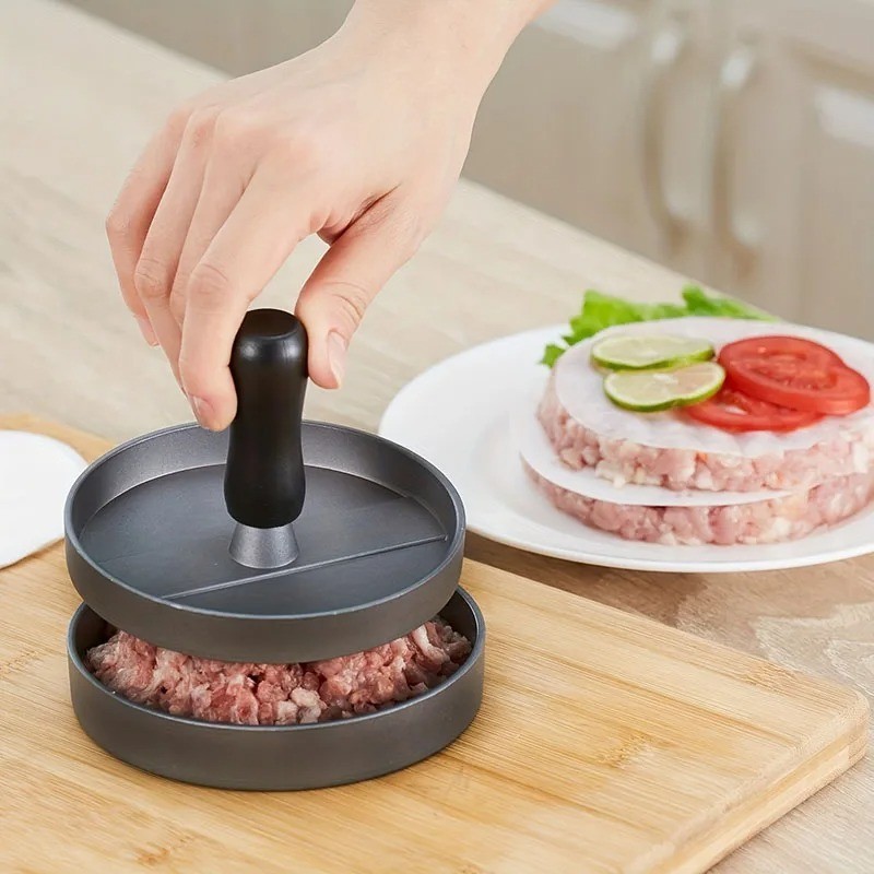 Burger Press Patty Maker Non-Stick Hamburger Mold with 100 Patty Papers DIY Kitc gallery