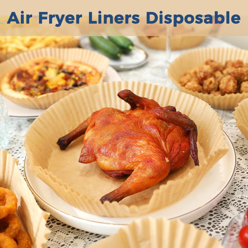 100PCS Air Fryer Disposable Paper Liners Fit 6.5inch-100PCS, Paper-Round gallery