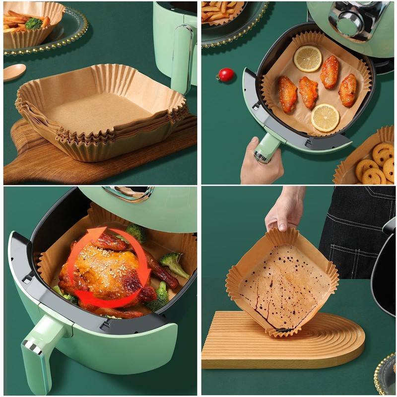 Air Fryer Liners Disposable, 400Pcs LYHOLKEER 400PCS 8in Square, Brown gallery