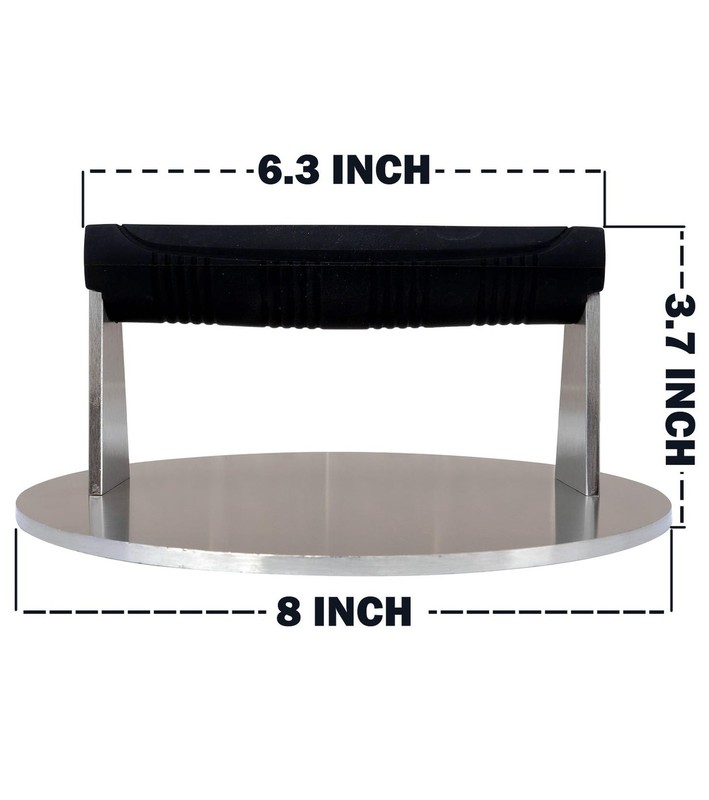 Stainless Steel Burger Smasher 3.25 LB – 8 Inch Steak Weight for Smash Bur gallery