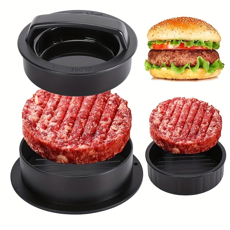 3-in-1 Stuffed Burger Maker – Non-Stick Patty Press Mold BBQ Kitchen Tool