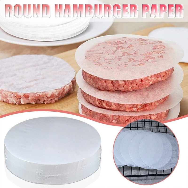 50pcs Hamburger Patty Non-Stick Round Paper for Baking Patty Burgers, Cakes gallery