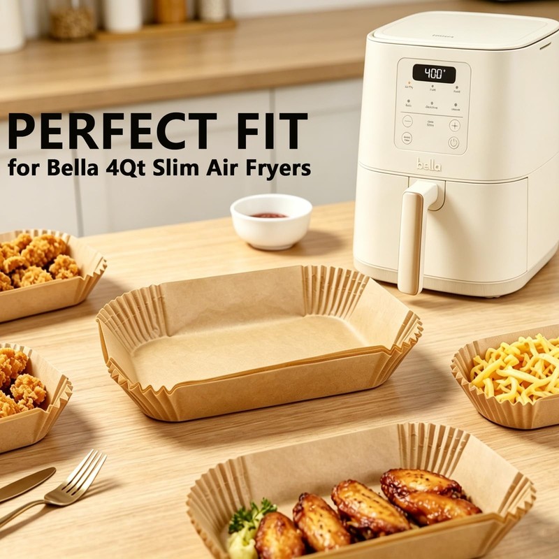 Air Fryer Liners for Bella 4Qt Slim Liners, 8.3 Inch Rectangle gallery